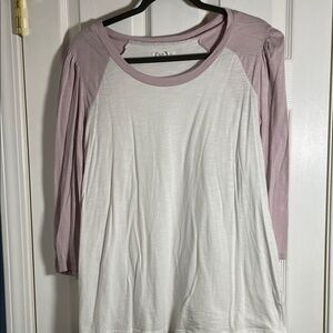Maurices Long Sleeve Top in White and Light Purple